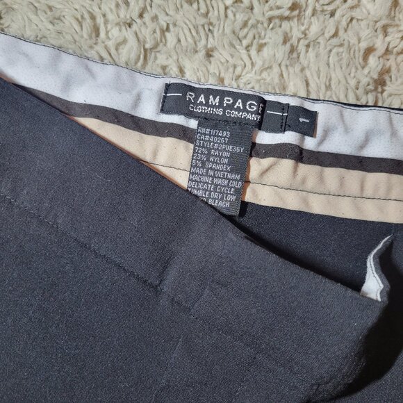 Rampage y2k Juniors 1 Black Straight Professional Business Slit Pencil Skirt - Picture 6 of 10